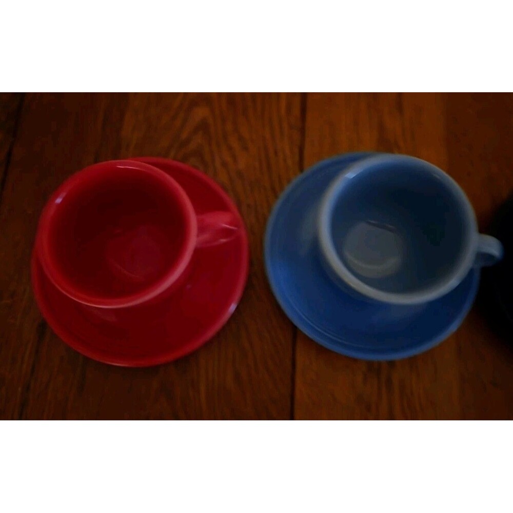 Fiesta Cups & Sanucers - Set Of 4 Excellent Condition. Post 1986 Colors - Picture 3 of 6
